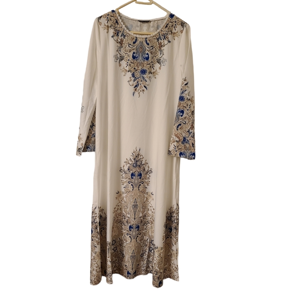 Long-sleeved midi dress, L